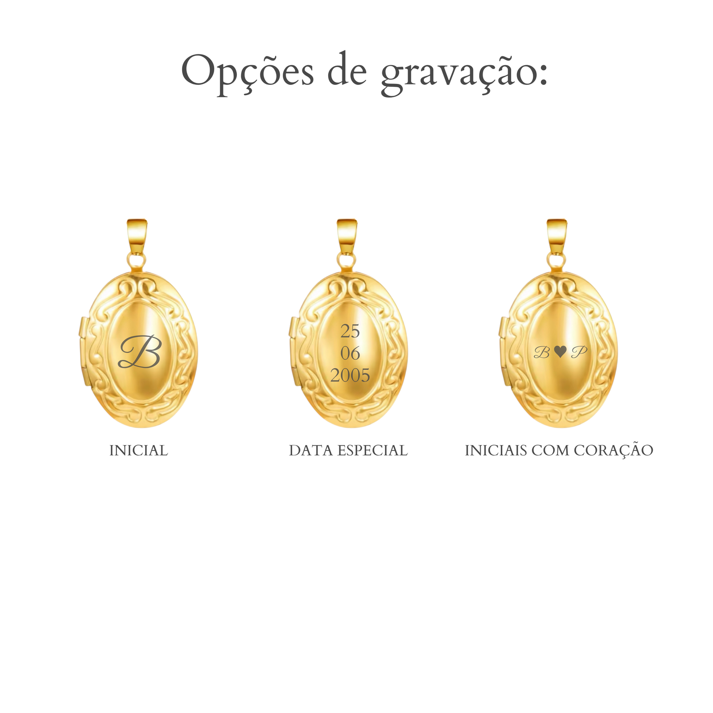 Relicário Oval Personalizável