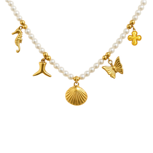 Colar Charm Pérolas