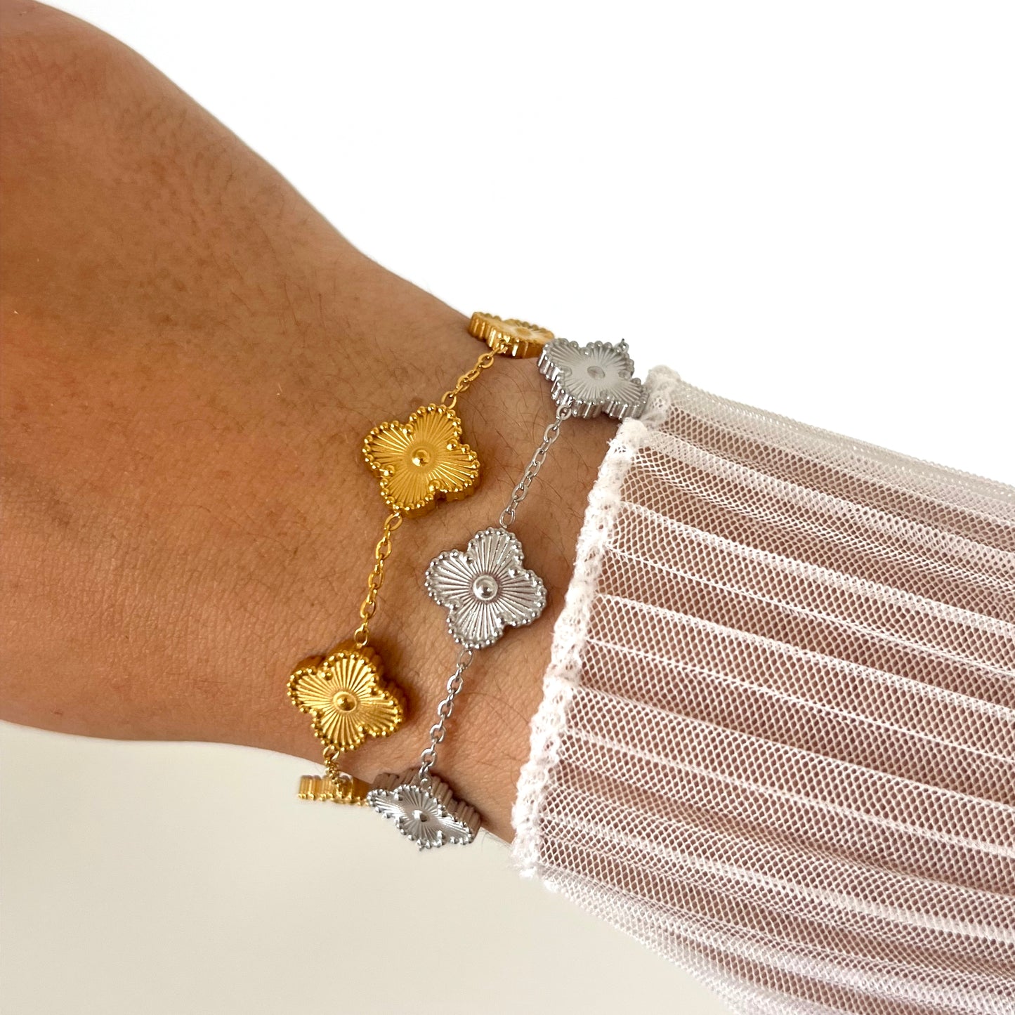 Pulsera flor oro