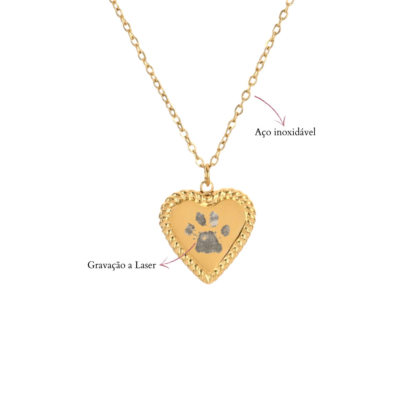 Colar Medalha Coração Personalizável