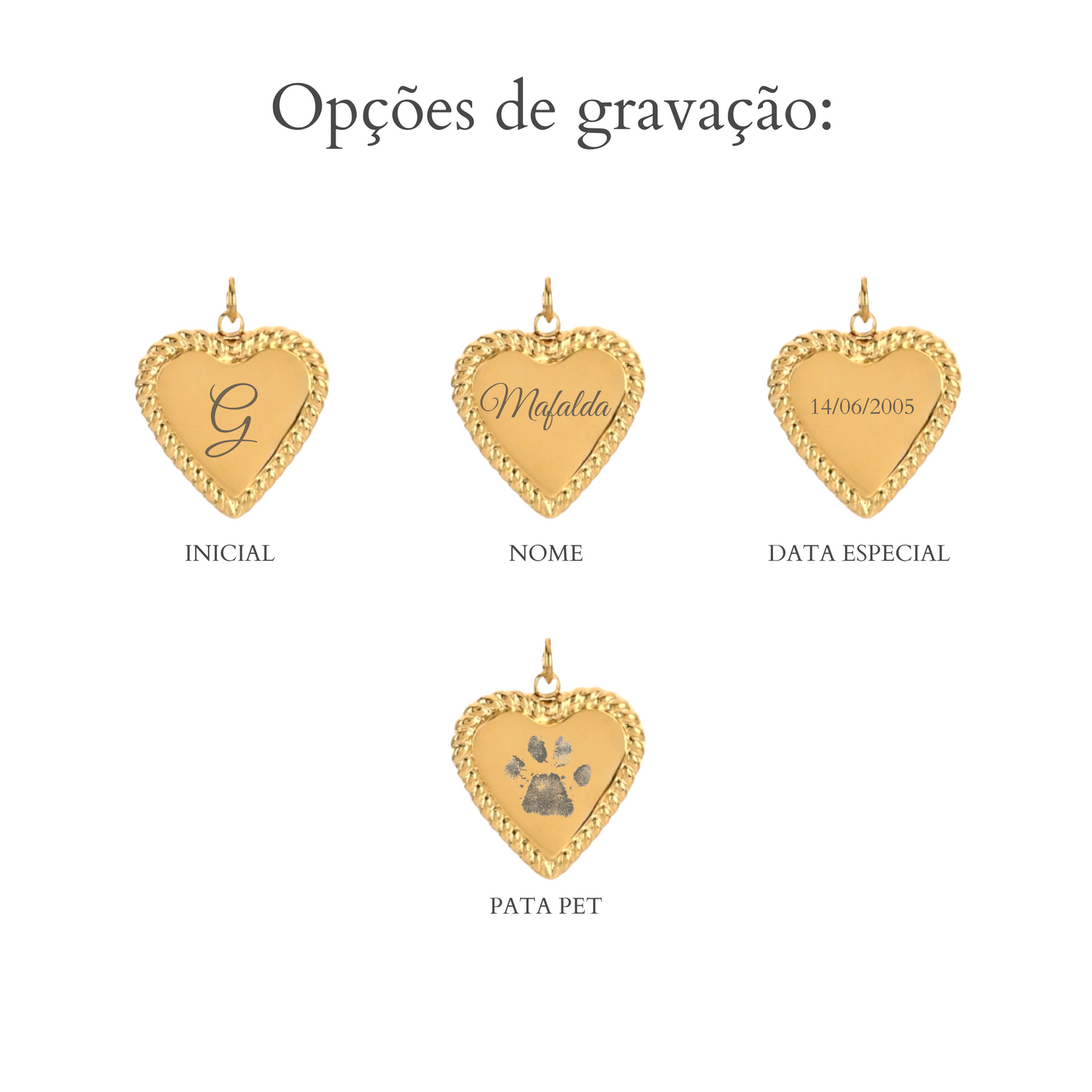 Colar Medalha Coração Personalizável
